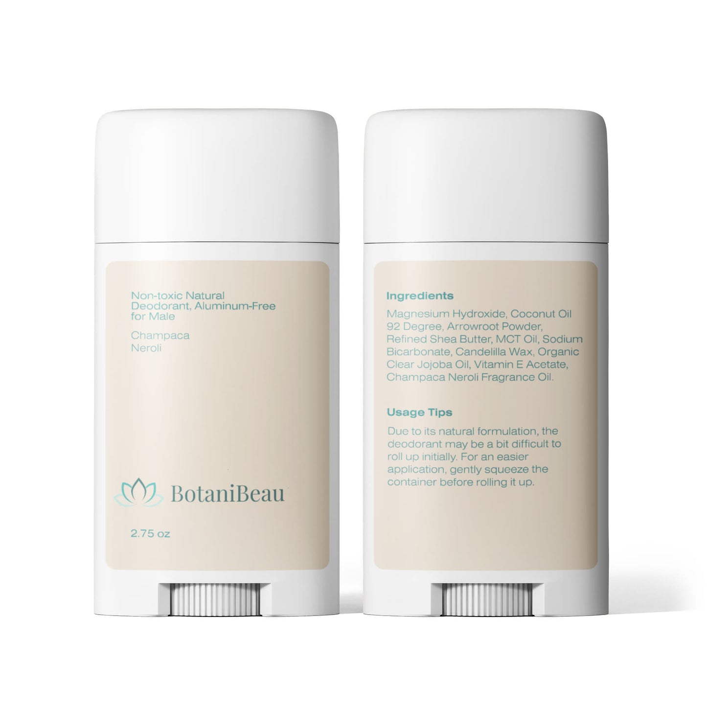 2 Pack Non-toxic Natural Deodorant, Aluminum-Free for Men