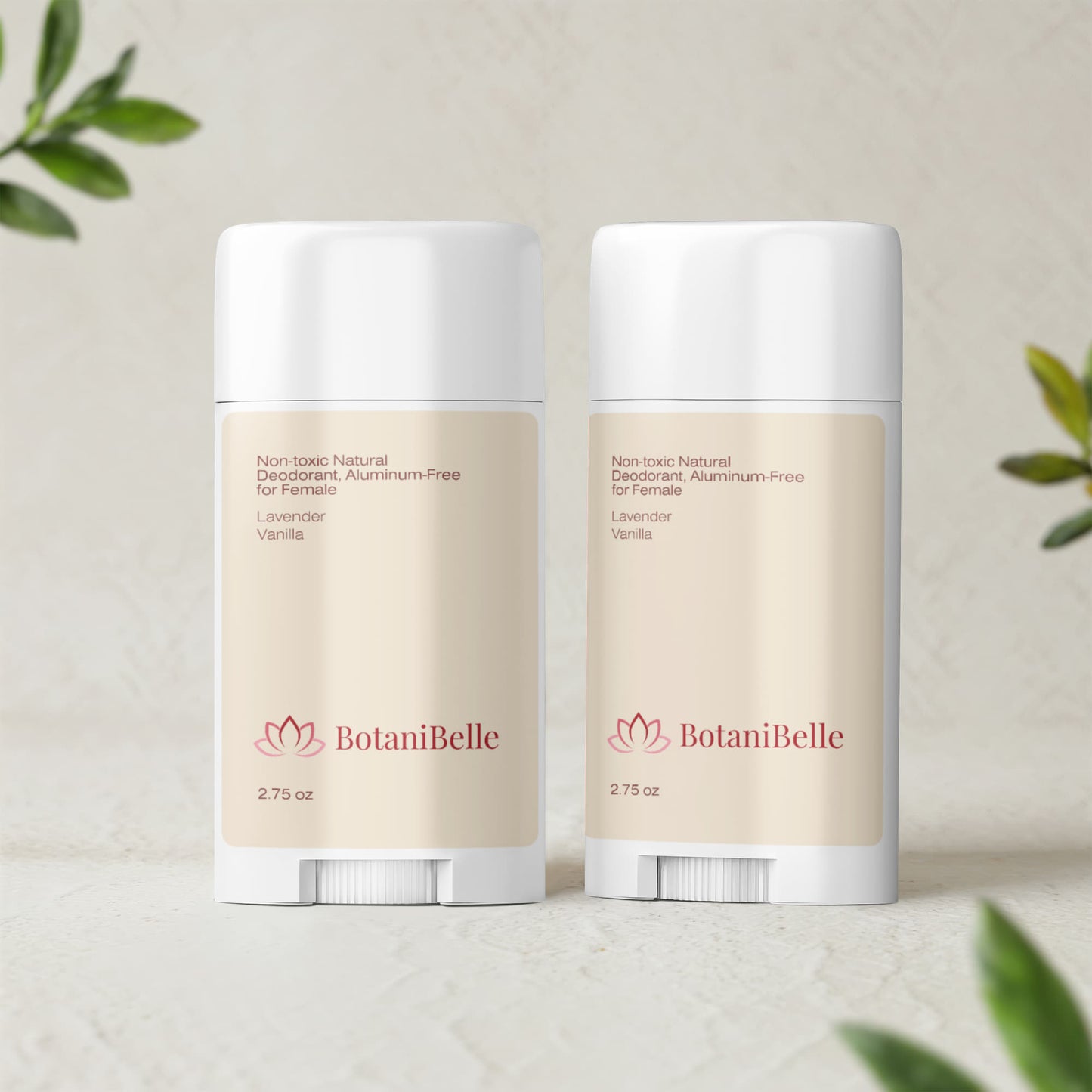 2 Pack Non-toxic Natural Deodorant, Aluminum-Free for Women